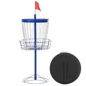 Soozier Disc Golf Catcher 24-Chain Portable Lightweight with Carry Bag Blue for Outdoor Pursuits