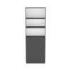 Bookcase Dual-Door Benzoni, Office, Matt Gray / White
