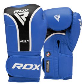 RDX BOXING GLOVES AURA PLUS T-17 (Color: BLUE BLACK, size: 16oz)