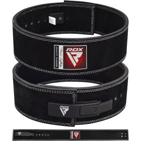 RDX 4 INCH IPL / USPA & World Powerlifting Congress APPROVED Powerlifting Leather Gym Belt (Color: Black, size: XL)