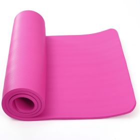 0.6-inch Thick Yoga Mat Anti-Tear High Density NBR Exercise Mat Anti-Slip Fitness Mat for Pilates Workout Cushion w/Carrying Strap Storage Bag (Option: Pink)