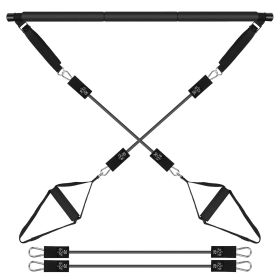 Pilates Bar Kit with 100LBS Resistance Bands Multifunctional Pilates Yoga Toning Bar Full Body Exercise Equipment Set for Beginners Intermediates Prof (Option: )