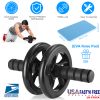 Ab Roller Wheel Fitness Exercise Wheel Roller w/ Knee Pad for Abs Workout Core Strength Exercise Home Gym