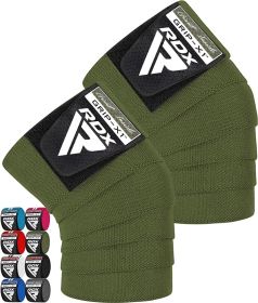 RDX K1 Elasticated Knee Compression Bandage Wraps OEKO-TEXÂ®Â Standard 100 certified (Color: ARMY GREEN, size: Standard Size)