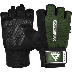 RDX W1 Gym Workout Gloves (Color: ARMY GREEN, size: XL)