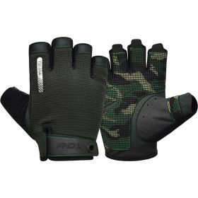 RDX T2 Weightlifting Gloves (Color: ARMY GREEN, size: L)