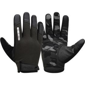 RDX T2 Touch Screen Friendly Full Finger Gym Gloves (Color: Black, size: L)