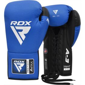 RDX PF APEX Competition/Fight Lace Up Boxing Gloves (Color: Blue, size: 10oz)