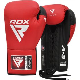 RDX PF APEX Competition/Fight Lace Up Boxing Gloves (Color: Red, size: 10oz)