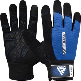RDX W1 Full Finger Gym Gloves (Color: Blue, size: L)