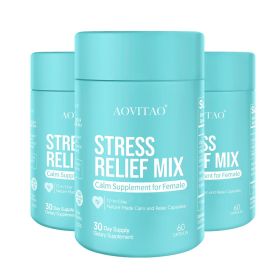 GABA Stress Relief Supplement Calm Pill for Anxiousness Nervousness Irritability Fatigue Exam Interview Seminar (size: 60Count* 3Packs)
