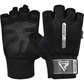 RDX W1 Gym Workout Gloves (Color: Black, size: M)
