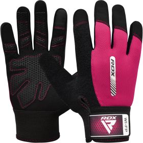RDX W1 Full Finger Gym Gloves (Color: Pink, size: S)
