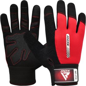 RDX W1 Full Finger Gym Gloves (Color: Red, size: L)