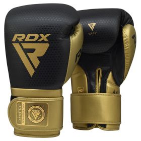 RDX L2 Mark Pro Sparring Boxing Gloves Hook and loop Black / Golden (Color: GOLDEN, size: 16oz)