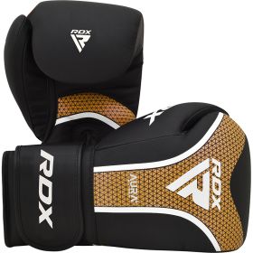 RDX BOXING GLOVES AURA PLUS T-17 (Color: BLACK GOLDEN, size: 14oz)