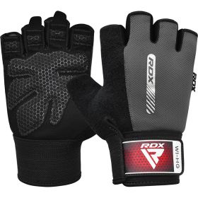 RDX W1 Gym Workout Gloves (Color: Gray, size: S)
