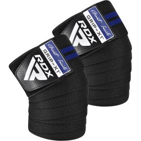 RDX KR11 GYM KNEE WRAP (Color: BLACK/BLUE, size: Standard Size)