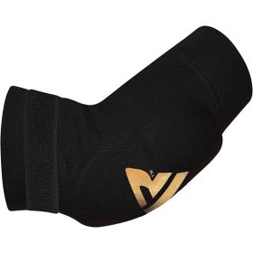RDX HY CE Certified Padded Elbow Sleeve for Muay Thai & MMA Workout OEKO-TEXÂ®Â Standard 100 certified (Color: BLACK/GOLDEN, size: M)