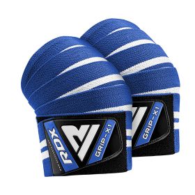 RDX K4 Weightlifting Knee Wraps OEKO-TEXÂ®Â Standard 100 certified (Color: Blue, size: Standard Size)