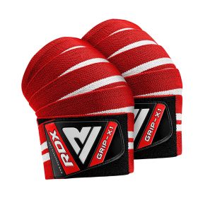 RDX K4 Weightlifting Knee Wraps OEKO-TEXÂ®Â Standard 100 certified (Color: Red, size: Standard Size)