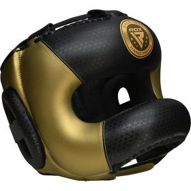 RDX L2 Mark Pro head Guard with Nose Protection Bar (Color: GOLDEN, size: L)