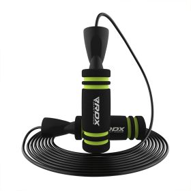 RDX X2 Adjustable 10.3ft Non-Slip Memory Foam Soft Handles Skipping Rope (Color: Green, size: Standard Size)