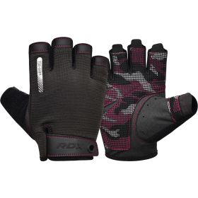 RDX T2 Weightlifting Gloves (Color: Pink, size: S)