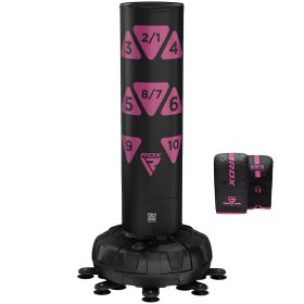RDX KT Ronin 6ft 2-in-1 Free Standing Target Punch Bags With Mitts Set (Color: Pink, size: 6FT)