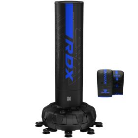 RDX F6 6FT KARA BLUE FREE STANDING PUNCH BAG WITH MITTS SET (Color: Blue, size: 6FT)