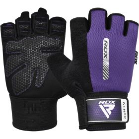 RDX W1 Gym Workout Gloves (Color: Purple, size: M)