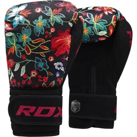 RDX FL3 Floral Boxing Gloves (Color: Black, size: 8OZ)