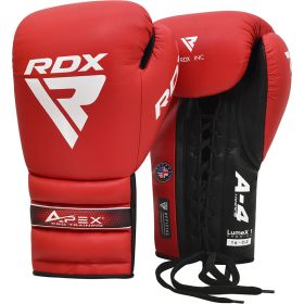 RDX APEX Lace up Training/Sparring Boxing Gloves (Color: Red, size: 16oz)