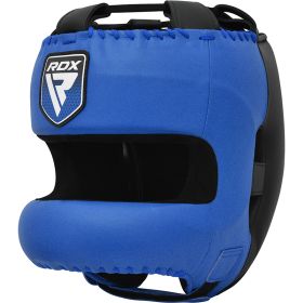 RDX APEX Boxing Head Gear With Nose Protection Bar (Color: Blue, size: S)