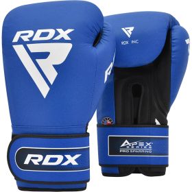 RDX APEX Sparring/Training Boxing Gloves Hook & Loop (Color: Blue, size: 16oz)