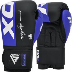 RDX F4 Boxing Sparring Gloves Hook & Loop (Color: BLUE/BLACK, size: 10oz)