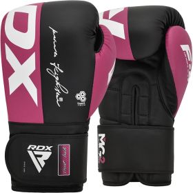 RDX F4 Boxing Sparring Gloves Hook & Loop (Color: PINK/BLACK, size: 8OZ)