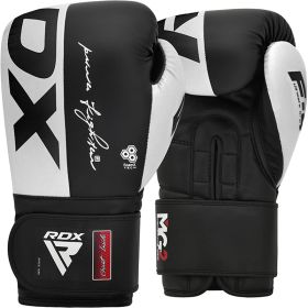 RDX F4 Boxing Sparring Gloves Hook & Loop (Color: WHITE/BLACK, size: 16oz)