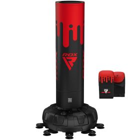 RDX F9 6ft Adults Free Standing Punch Bag With Bag Mitts For Training & Workout Set (Color: RED/BLACK, size: 6FT)