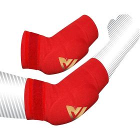 RDX HY CE Certified Padded Elbow Sleeve for Muay Thai & MMA Workout OEKO-TEXÂ®Â Standard 100 certified (Color: Red, size: M)