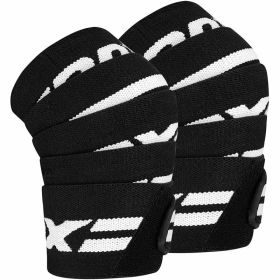 RDX K2 Compression Knee Wraps OEKO-TEXÂ®Â Standard 100 certified (Color: Black, size: Standard Size)