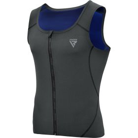 RDX Zippered Men Sweat Vest (Color: Grey, size: 4XL)