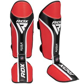 RDX SHIN INSTEP AURA PLUS T-17 (Color: RED BLACK, size: S)