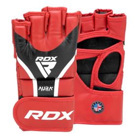 RDX GRAPPLING GLOVES AURA PLUS T-17 (Color: RED BLACK, size: XL)