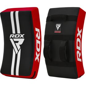 RDX T1 Curved Kick Shield with Nylon Handles (Color: BLACK/RED, size: Standard Size)