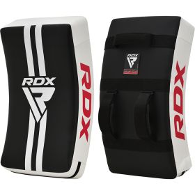 RDX T1 Curved Kick Shield with Nylon Handles (Color: WHITE/BLACK, size: Standard Size)