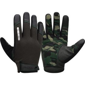 RDX T2 Touch Screen Friendly Full Finger Gym Gloves (Color: ARMY GREEN, size: XL)