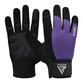 RDX W1F Full Finger Gym Workout Gloves (Color: Purple, size: S)