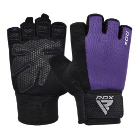RDX W1H Gym Workout Gloves (Color: Purple, size: M)