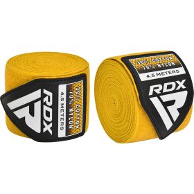 RDX WX Professional Boxing Hand Wraps (Color: Yellow, size: Standard Size)